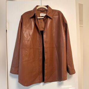 Babaton Vegan Leather Shacket/Button Up